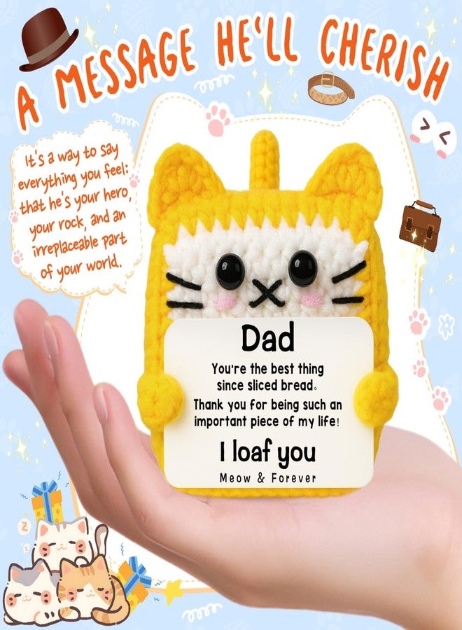 TKGIFTHOT Christmas Dad Gifts from Daughter Son Cute Crochet Cat Loaf Bread Toast Plush Sentimental Birthday Fathers Day Thanksgiving Present for Dad - Image 2